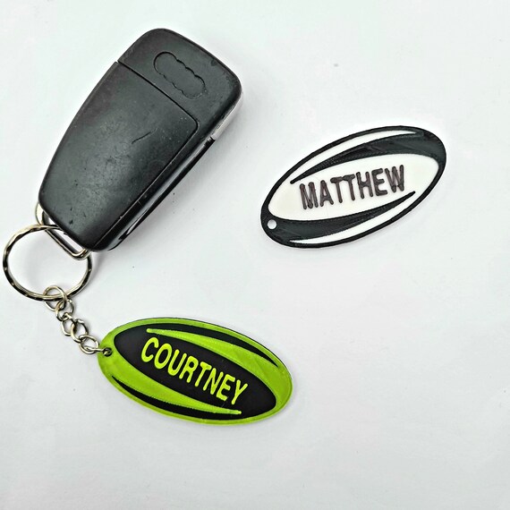 Personalised 3D Printed Rugby Keyring Rugby Keychain Rugby Etsy