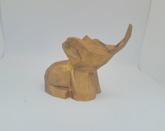 Low Poly Elephant Ornament | Elephant Figurine | Cute Elephant Statue | Animal Lover Gift | Housewarming | Abstract Minimalist  Home Decor