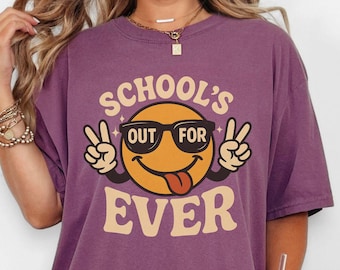 Funny Retired Teacher Comfort Colors Shirt,Teacher Retirement Gift,Last day of school teacher tee,funny end of year t-shirt,retirement party