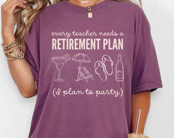 Funny Teacher Retirement Comfort Colors Shirt,Teacher Retirement Gift,Retirement vacation tee,retired beach life tee,retirement party shirt