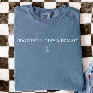 Pregnant Girl Summer Shirt,Mermaid Maternity Tee,summer pregnancy comfort colors tee,First Time Mom Gift,Expecting Mom Gift,Pregnant friend