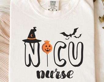 NICU Nurse Halloween Comfort Colors Shirt,spooky nicu nurse tee,Neonatal ICU Nurse,NICU Halloween Crew,Nicu Nurse Gift,fall nicu t-shirt