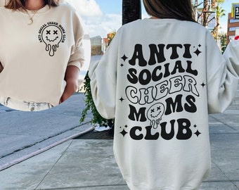 Anti Social Cheer Mom,Retro Cheer Mom Sweatshirt,Proud Cheer Mom Sweatshirt,Cheer Mama Crewneck,Cheer Mama Sweatshirt,Cheer Mom Gift