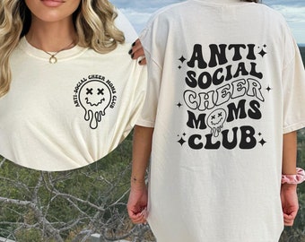 Anti Social Cheer Mom,Cheer Competition Shirt,Retro Cheer Mom Shirt,Cheer Mama Tshirt,Anti Social Moms Club,Comfort Colors Shirt,Mom Gift