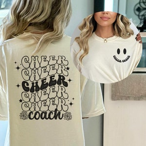Chemise Cheer coach, cadeau Cheer entraîneur, chemise de compétition Cheer, entraîneur de pom-pom girl, chemise de pom-pom girl rétro, cadeau pour entraîneur de pom-pom girl, chemise de pom-pom girl Ivory