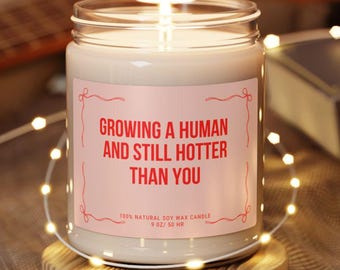 Pregnancy Gift for first time mom,Congratulations pregnancy gift,expecting mom candle,gift for pregnant friend,growing a human,baby shower