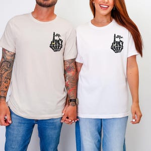 Gothic Mr and Mrs Shirts,Newlywed Gifts,Married AF Tees,Edgy Just Married Shirt,Skeleton Wedding,Goth Newlyweds,Halloween Bride Gift Natural