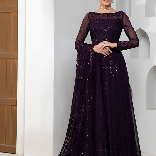 Pakistani Indian Wedding Party Dress Lehenga Choli Purple shops Color Desi Outfit Punjabi Wear Suits Custom Stitched USA UK