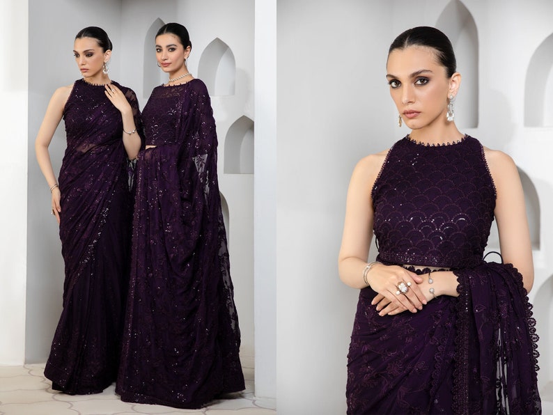 Pakistani Indian Wedding Party Dress Lehenga Choli Purple shops Color Desi Outfit Punjabi Wear Suits Custom Stitched USA UK