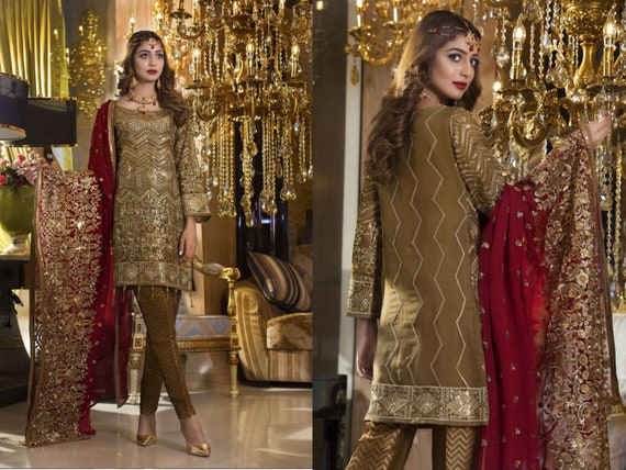 Pakistani Indian Mehndi Dress Wedding Clothes Salwar Kameez - Etsy UK