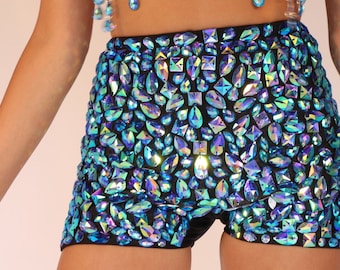 Short de sirène, short à paillettes, short de butin, short de festival, short de gemme