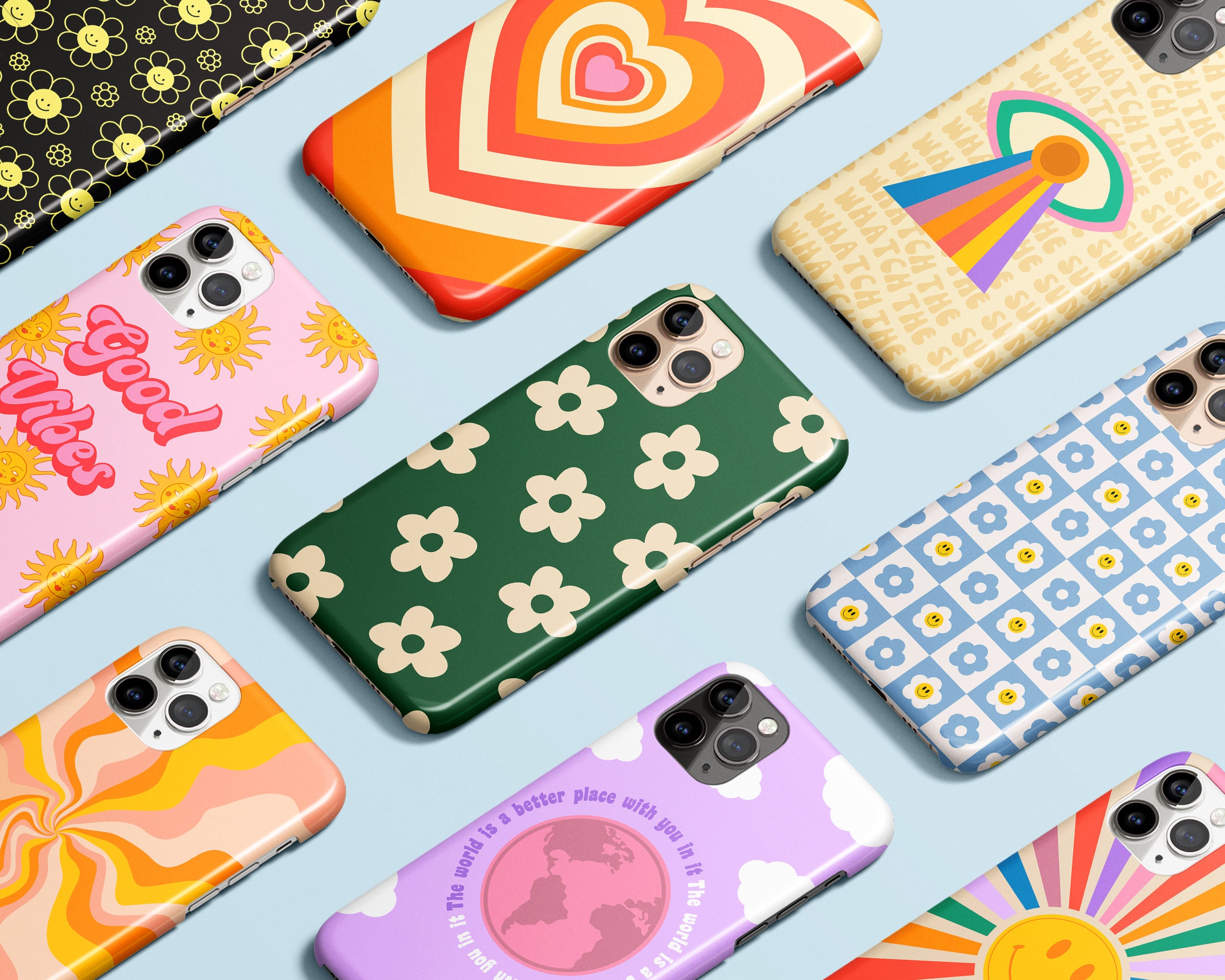 Cute Retro iPhone 17 Case, iPhone 17 15 14 Plus Case, iPhone 17 13 12 11 Pro Max Case