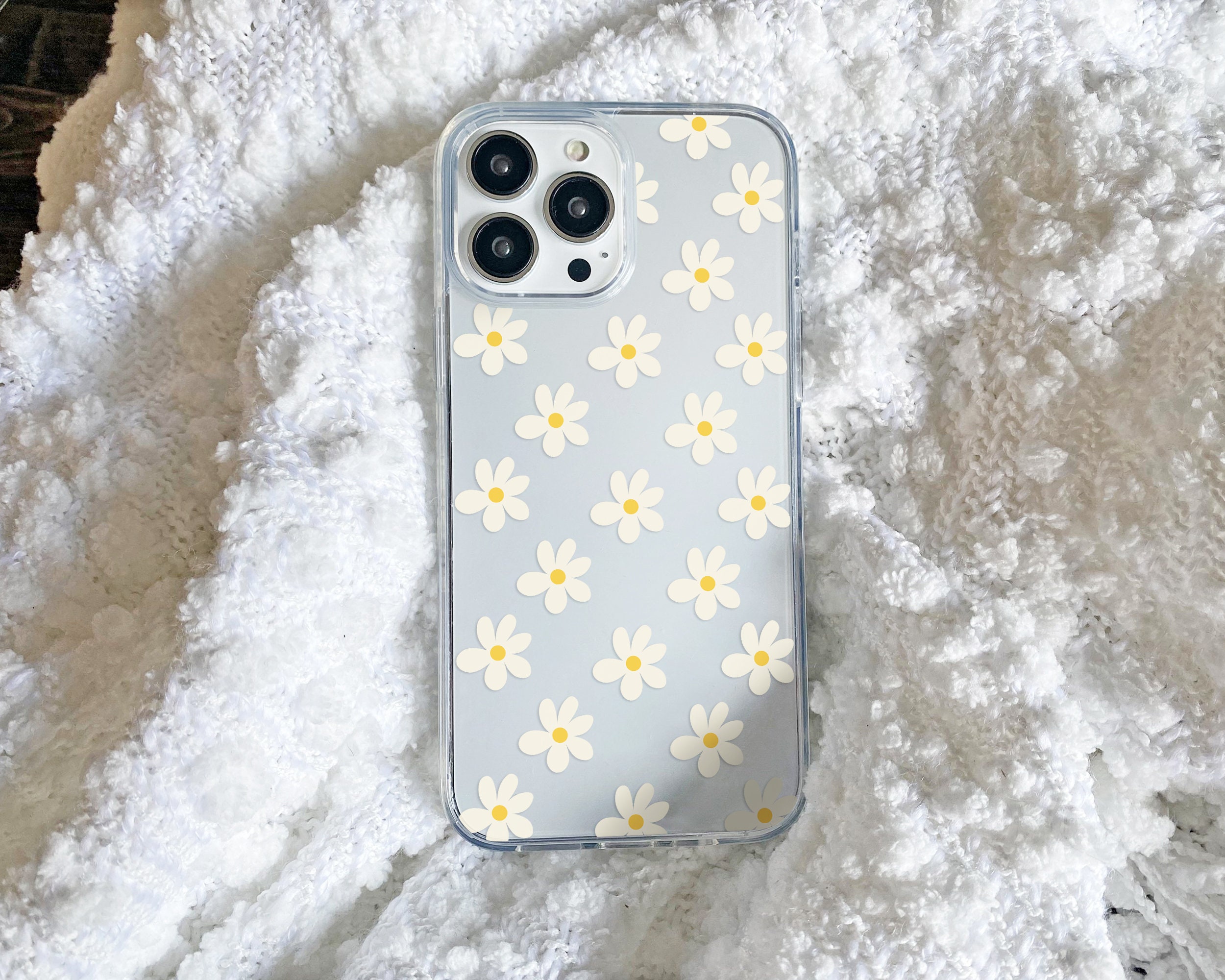 CASETiFY バウンズ iPhone16Pro Daisy デイジー 花 Daisy Floral Clear iPhone 16 Pro Case, iPhone 16 15 14 Plus