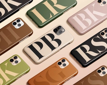 Custom Personalized Initial iPhone 15 Case, Monogram Initial iPhone 15 Pro Max Case, 14 Pro Case, 12 11 13 Pro Max Case