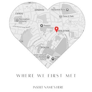 Bearbeitbares Bild 'Where We Met' | Benutzerdefinierte Digitale Karte & Foto | Personalisierte Lage Geschenk | Romantisches Andenken