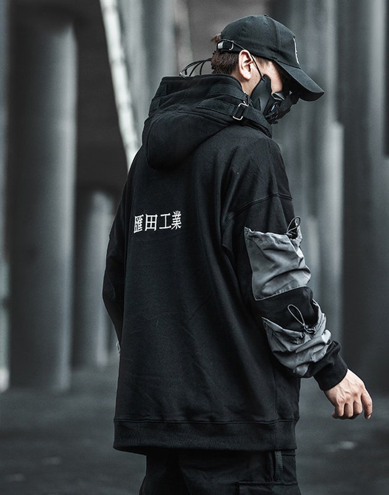 Cyberpunk Techwear Hoodie for Mentechwear Harajuku Hooded - Etsy