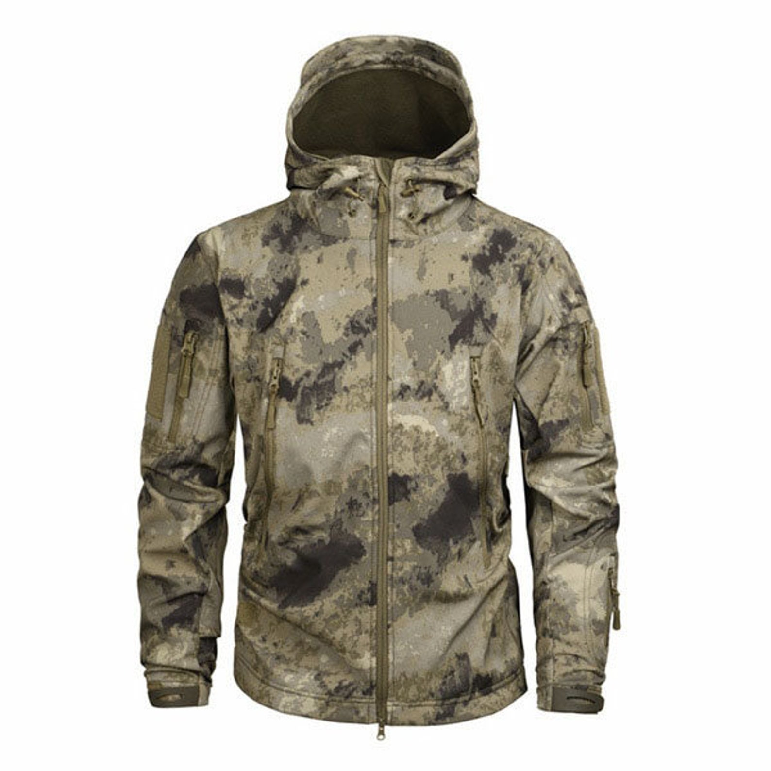 Men's Military Camouflage Fleece Jacket Army Tactical Etsy