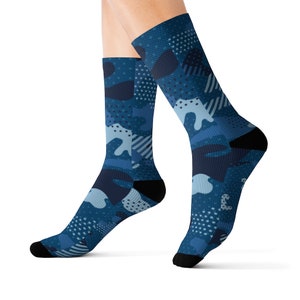 blue camo dress socks Men's Digital Camo Supima Cotton USA-made Dress Socks
