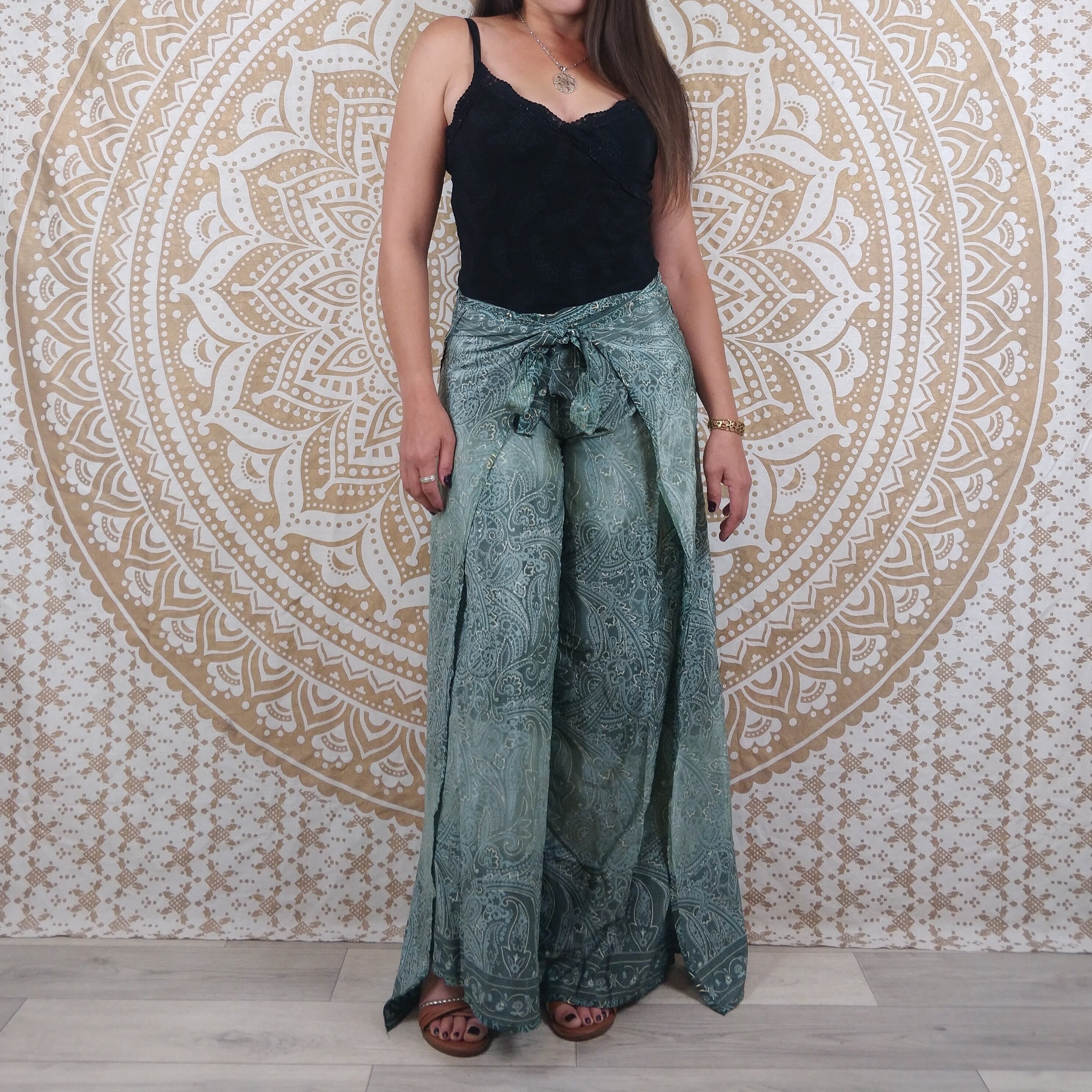 Thai silk top wrap pants