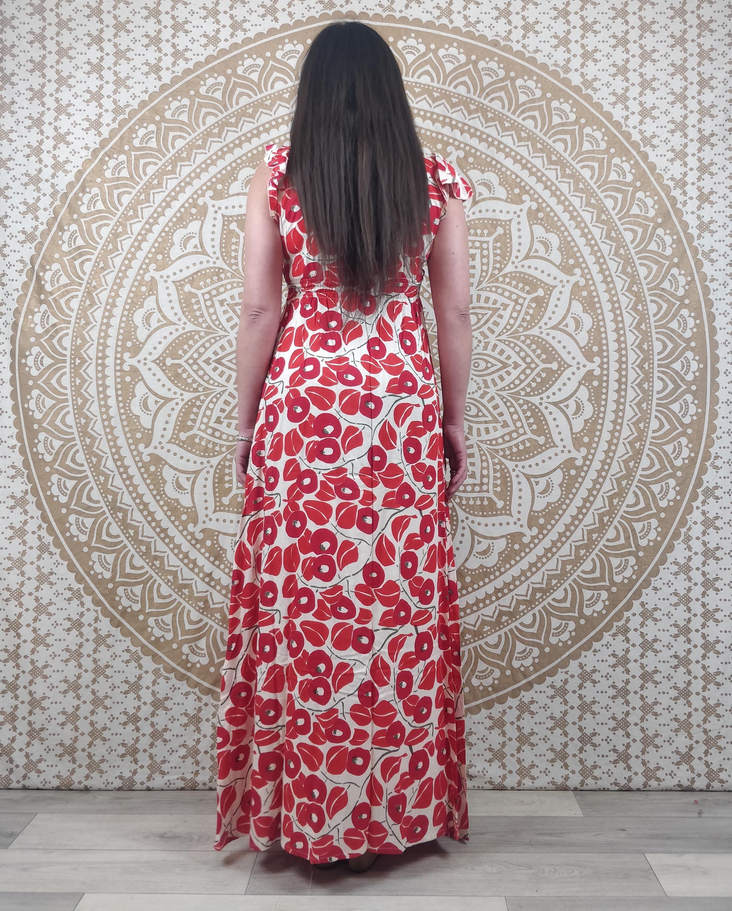 knee length dresses for ladies Zimmermann Indra Plunge Floral Midi Dress main image 1