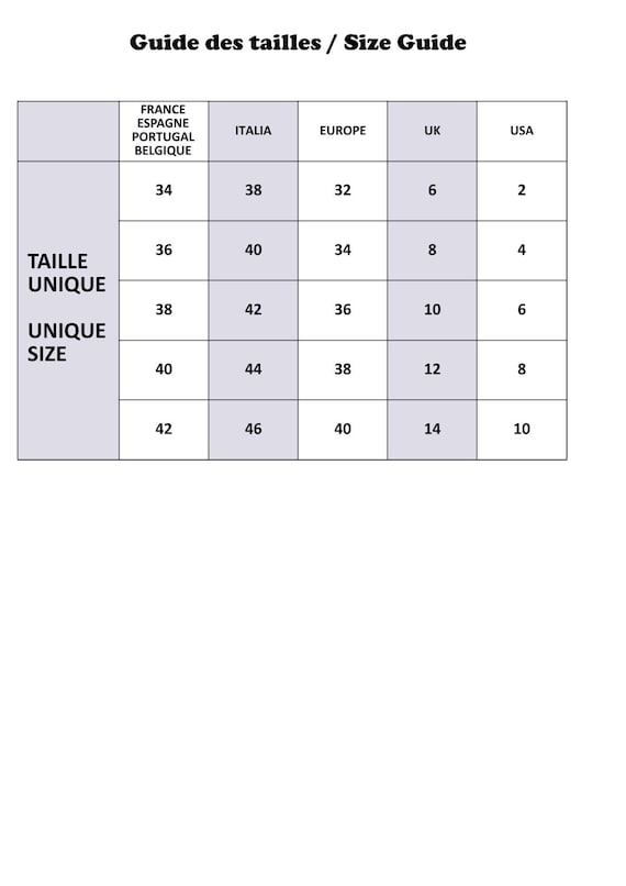 Tableau Taille En France Vetement Guide Eu 32 Taille Guide Taille