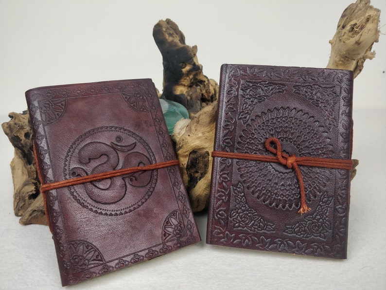 Vintage Ganesha Embossed Large Leather Bound Diary Journal Notebook