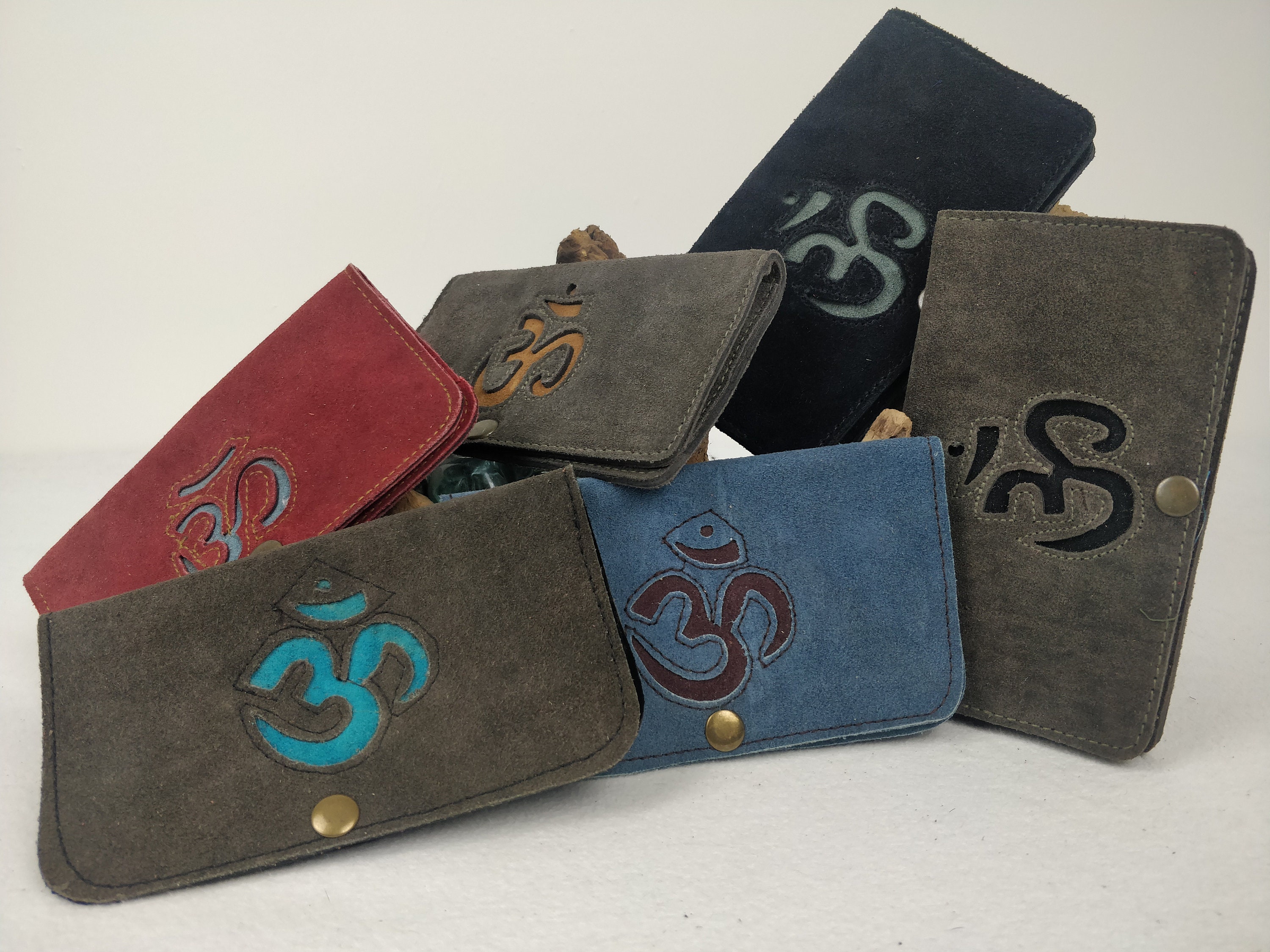 Leather Tobacco Pouch With Snap Button. Ohm Pattern. - Etsy