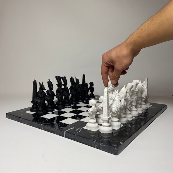 Egypt Chess 3D Printed Ivory And Obsidian Mummies And, 44% Off