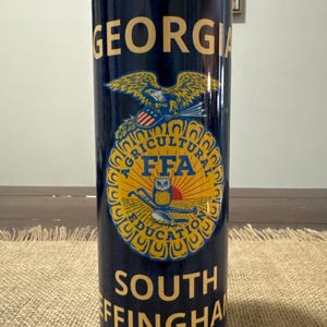 Customized Blue Corduroy FFA Tumbler