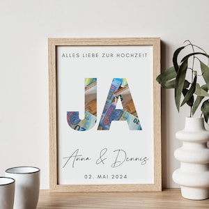 Geldgeschenk Hochzeit | JA | Personalisiert | Geldgeschenk zur Hochzeit | Hochzeitsgeschenke Geld | Digitaler PDF Download