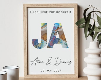 Geldgeschenk Hochzeit | JA | Personalisiert | Geldgeschenk zur Hochzeit | Hochzeitsgeschenke Geld | Digitaler PDF Download