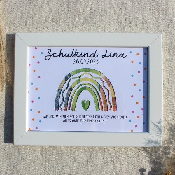 School enrollment gift | personalized | Back to School Cash Gift for Girls | Enrollment | rainbow | school child