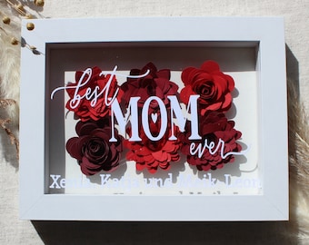 Geschenk für Mama Bilderrahmen | Weihnachtsgeschenk für Mama | personalisiertes Geschenk für Mutter | Rosenrahmen