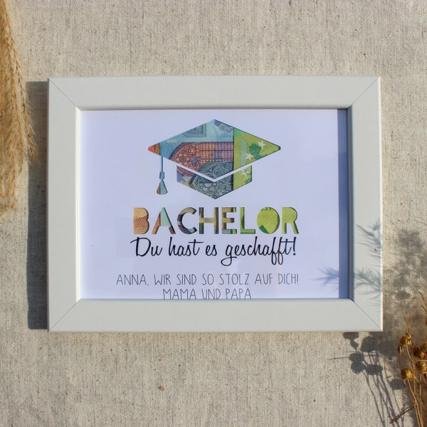 Bachelor Geldgeschenk | Geschenk zum Bachelorabschluss | personalisiertes Geschenk |