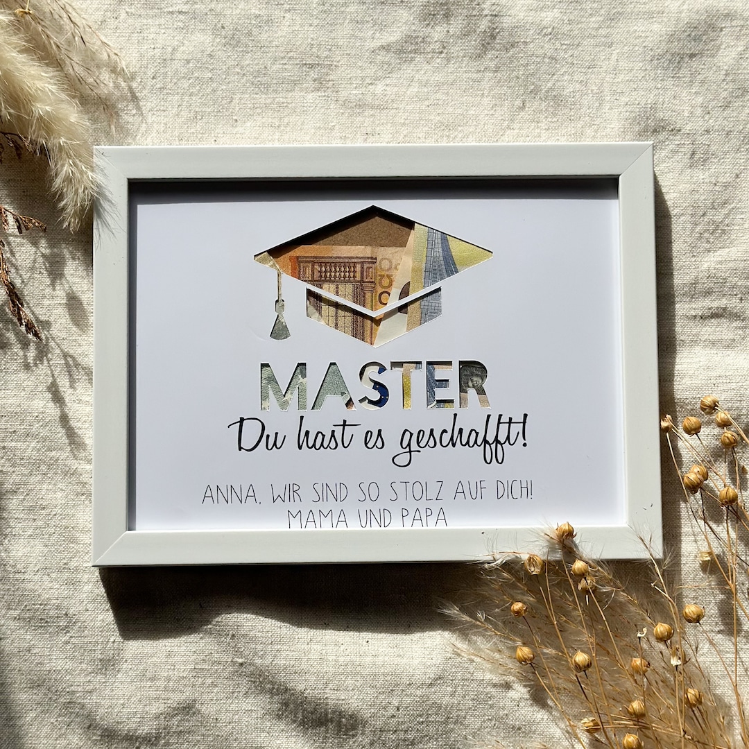 Master Abschluss Geldgeschenk personalisiertes Geldgeschenk Rahmen