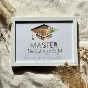 Master Abschluss Geldgeschenk  | personalisiertes Geldgeschenk Rahmen  | Geschenk zum Masterabschluss