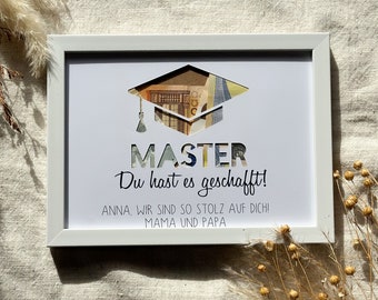 Master's degree cash gift | personalized cash gift frame | Master's degree gift