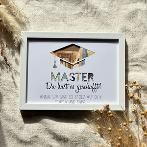 Master Abschluss Geldgeschenk personalisiertes Geldgeschenk Rahmen Geschenk zum Masterabschluss Bild 4