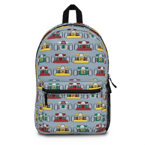 Race car backpack for boys, Personalize name back pack for boy, Custom large bookbag, School knapsack kid, Duffel bag toddler school sm0008