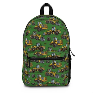 Tractor backpack for boys, Personalize name back pack for boy, Custom large bookbag, School knapsack kid, Duffel bag toddler school  sm0039