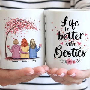 Personalized Besties Mug: Love Tree Friendship Gift