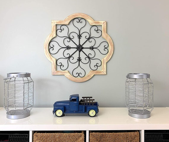 Rustic Wood Metal Wall Decor Rustic Wall Art Farmhouse - Etsy