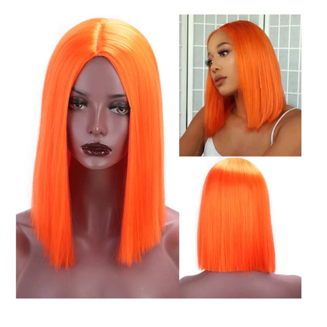 Short orange cosplay wig cheap