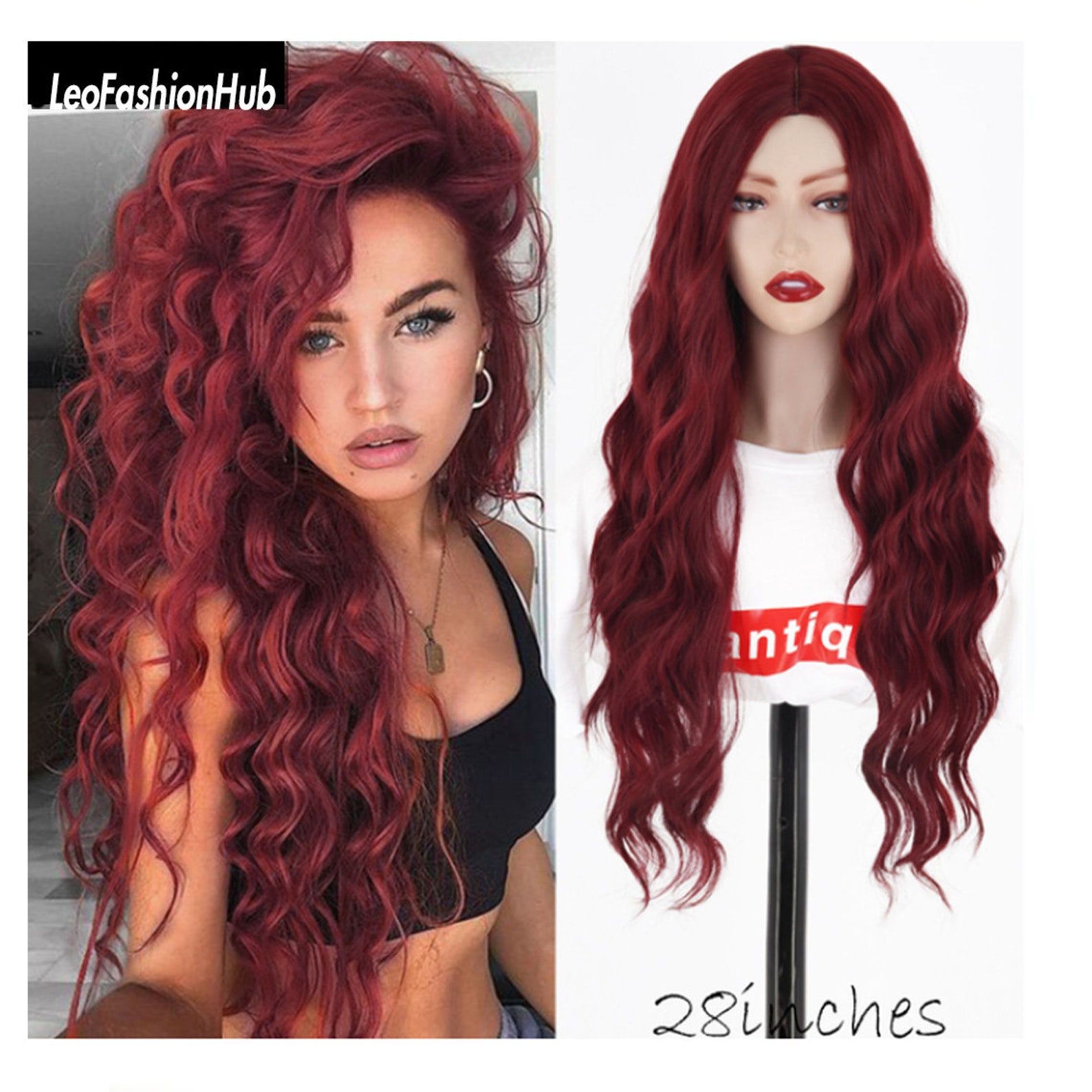 Red Long Water Wave Wig Golden Black Pure Wigs Halloween Etsy UK red-long-water-wave-wig-golden-black-pure-wigs-halloween-etsy-uk