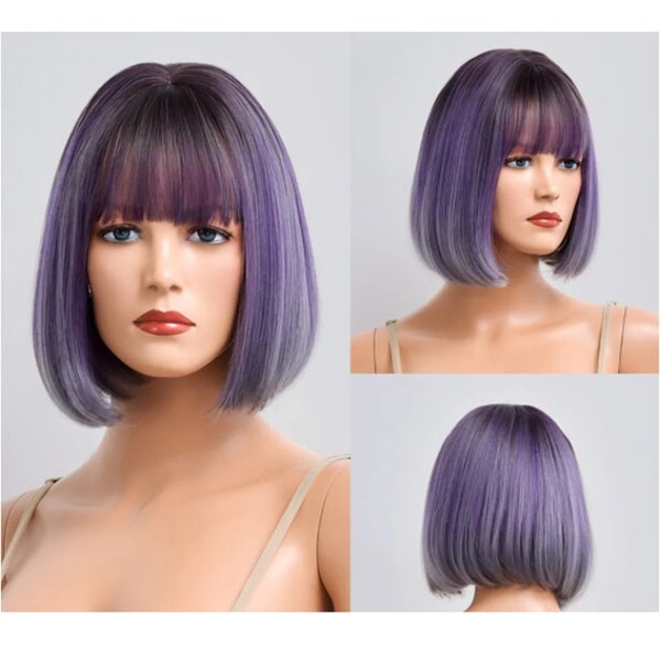 Captivating Short Purple Wig View in 4K Captivating Short Purple Wig View in 4K