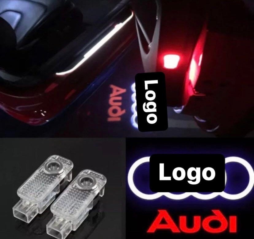 2 Audi Led Logo Projecteur 3D Portière Tunning Voiture Lumière Porte  Eclairage