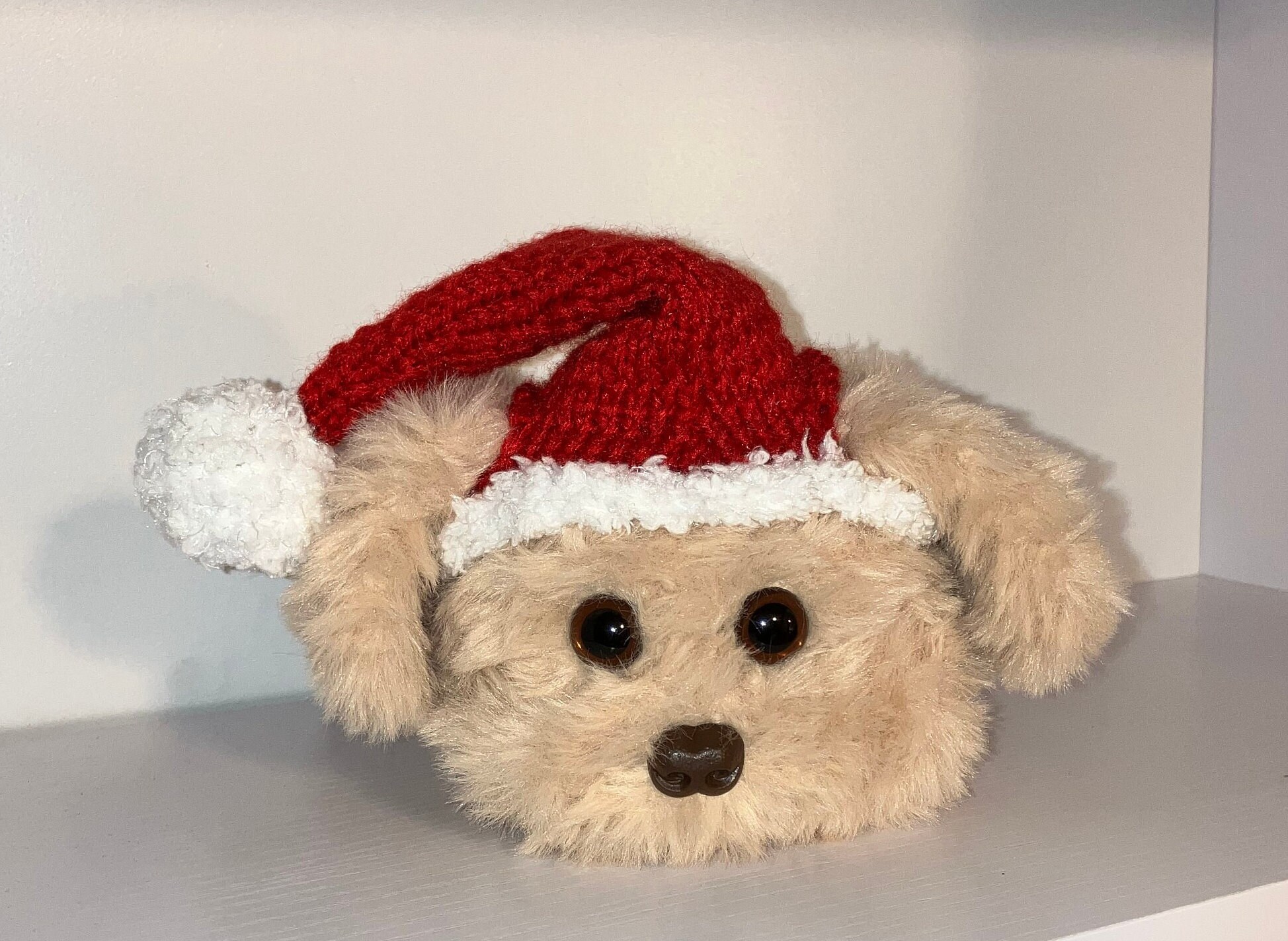 Knitted Cockapoo Dog Christmas Tree Decoration With Santa Hat - Etsy