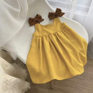 Children Dress, Linen Dress, Girls Soft Linen Dress, Toddler Linen Dress, First Birthday Girl Dress, Kids Clothing, Dress for Girls