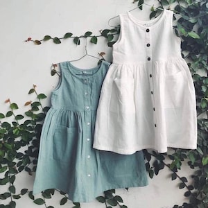 Children Dress, Linen Dress, Girls Soft Linen Dress, Toddler Linen Dress, First Birthday Girl Dress, Kids Clothing, Dress for Girls