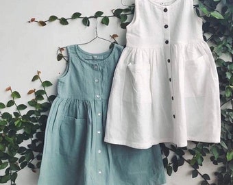 Children Dress, Linen Dress, Girls Soft Linen Dress, Toddler Linen Dress, First Birthday Girl Dress, Kids Clothing, Dress for Girls